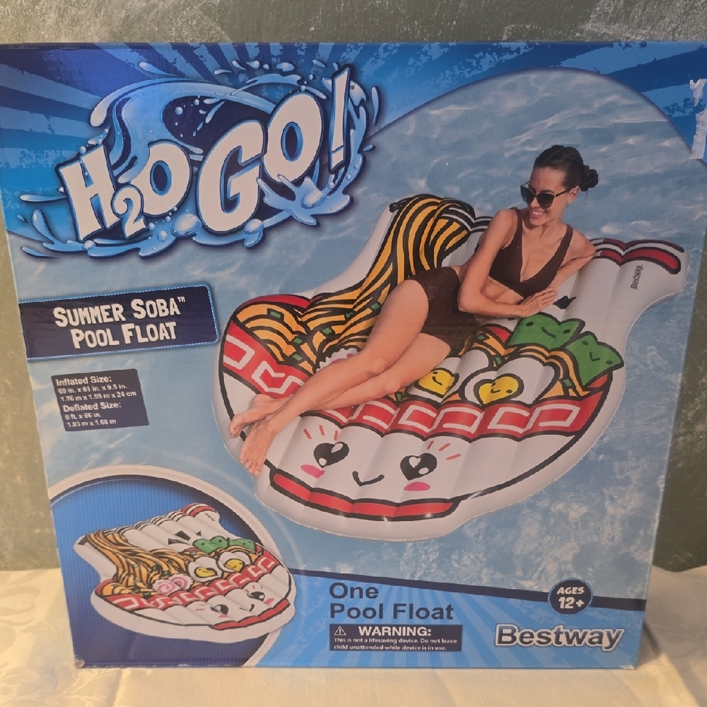 H2O GO! Summer Soba Pool Float, Fun In The Sun,  Ramen Bowl Shape NIB